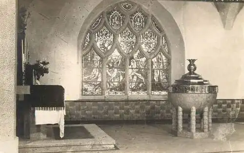 Switzerland postcard church interior baptiserium