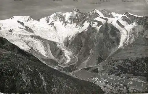 Switzerland postcard Saas Fee Mischabelkette