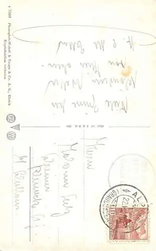 Switzerland postcard Berninabahn Alp Grum mit palugletscher