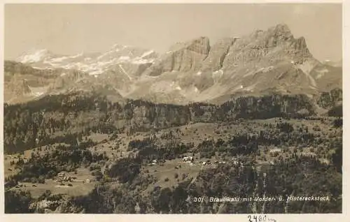 Switzerland postcard Braunwald mit Vorder u. Hintersckstock