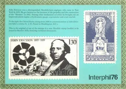 Advertising postcard International Philatelic Exhibition interphil 76