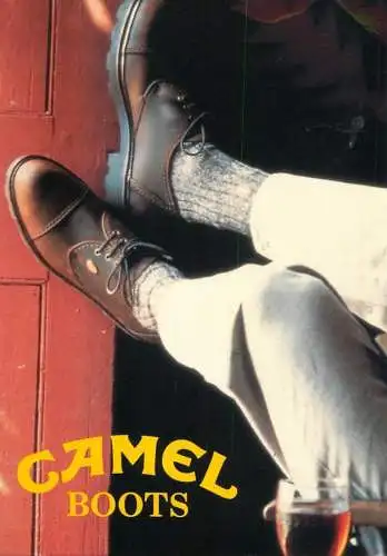 Advertising postcard cigarettes Camel boots