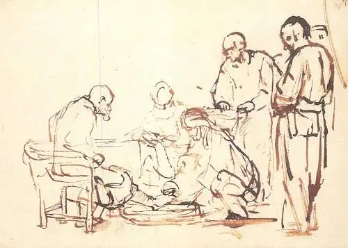 Fine arts painting Rembrandt Harmensz van Rijn pen and brown ink