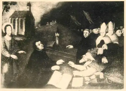 Fine arts painting Auseinandersetzung zwischen dem Papst und Luther karikatur aus der Reformationszeit