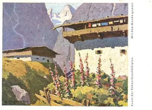 Fine arts painting Kunst der Schwerbeschadigten Mit dem Munde gemalt