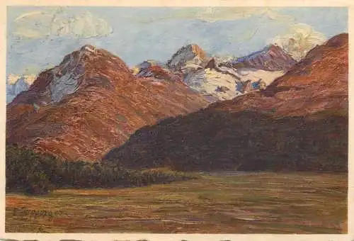 Switzerland E. Zuppinger mountain landscape painting