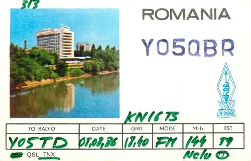 Romania radio amateur QSL card Y05QBR Y05KDK