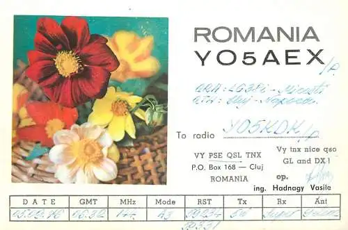Romania radio amateur QSL card Y05AEX Cluj Napoca Y05KDK