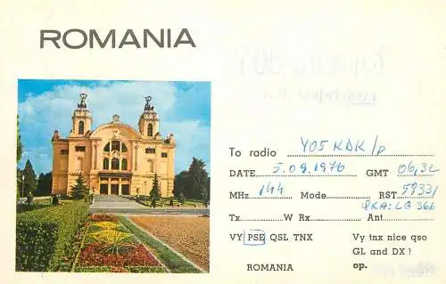 Romania radio amateur QSL card Y05-3696 Cluj Y05KDK