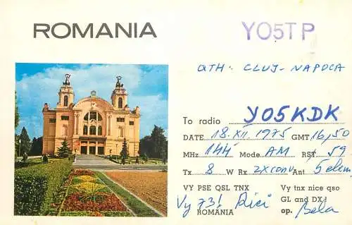 Romania radio amateur QSL card Y05TP Cluj Y05KDK