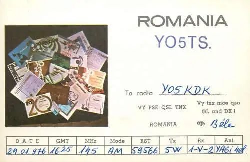 Romania radio amateur QSL card Y05KAI Cluj Y05KDK