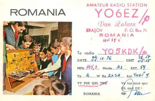 Romania radio amateur QSL card YO6EZ Dan Rataru Y05KDK