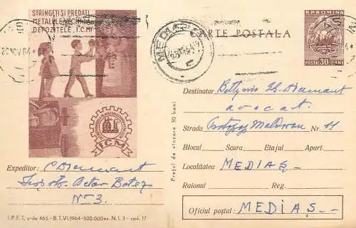 Romania postal stationery postcard reciclare fier vechi 1965