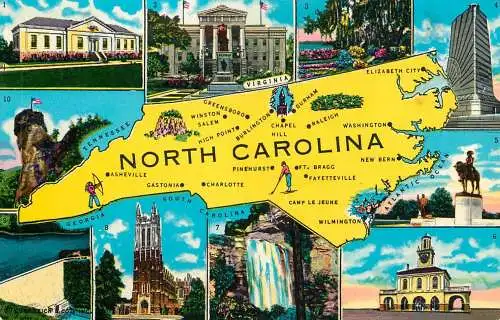 USA  North Carolina multi view & map