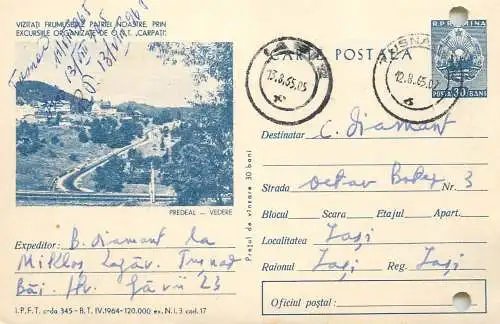 Romania postal stationery postcard vedere Predeal 1966