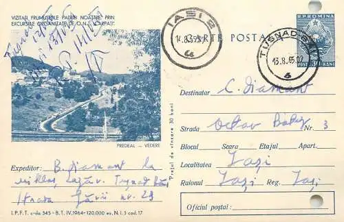 Romania postal stationery postcard vedere Predeal 1966