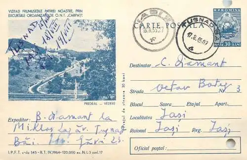 Romania postal stationery postcard vedere Predeal 1966