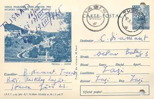 Romania postal stationery postcard vedere Predeal 1966