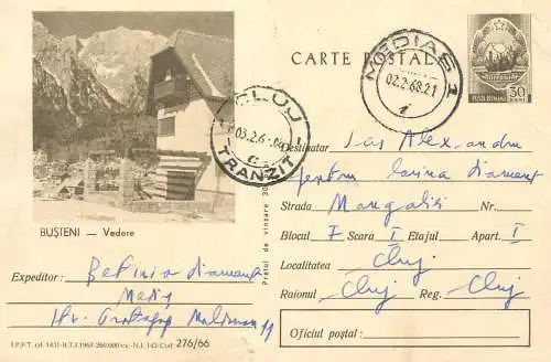 Romania postal stationery postcard Busteni 1968