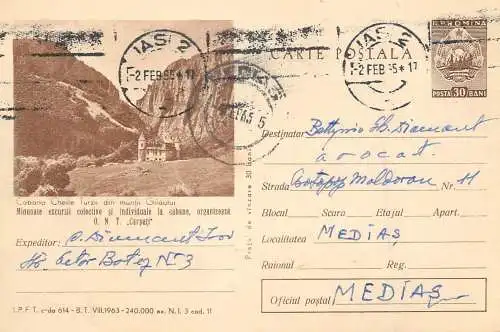 Romania postal stationery postcard cabana Cheile Turzii muntii Gilaului 1965