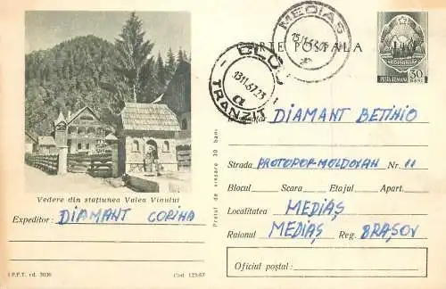 Romania postal stationery postcard statiunea Valea Vinului 1967