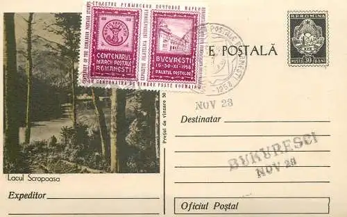Romania postal stationery postcard lacul Scropoasa
