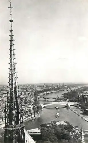 France Paris La fleche de Notre Dame & panorama de la Seine