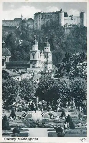 Austria Salzburg Mirabell garden, Dom & Festung