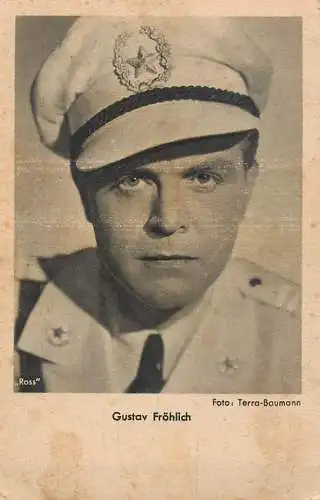 Cinema film star Gustav Frohlich foto Terra Baumann Ross in uniform