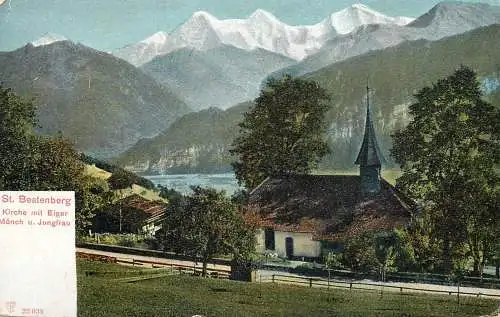 Switzerland St. Beatenberg kirche mit Eiger