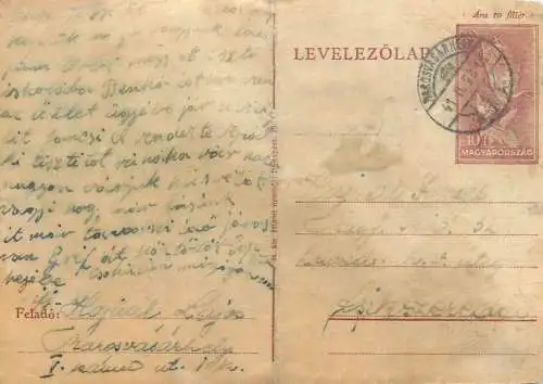 Hungary stationery card correspondence Marosvasarhely Haynal Joszef