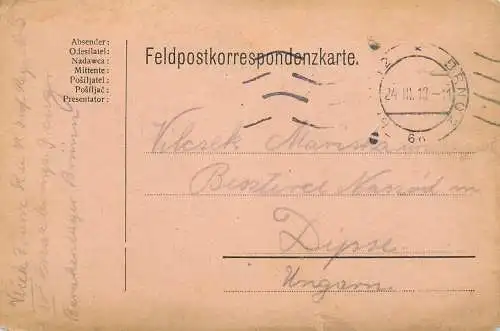 Hungary stationery card correspondence Vilcsek Manoska Besterne Naszavt Dipse