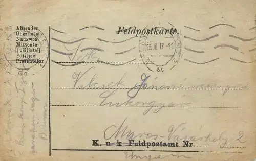 Hungary stationery card correspondence Vilcsek Janasne Enkongyon 1913