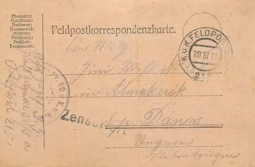 Hungary stationery card correspondence Ulm Jimi Mofit 1913