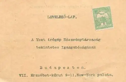 Hungary stationery card correspondence Budapest Tisztelettel