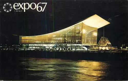 Canada Montreal Expo 1967 Soviet Union Pavilion night view