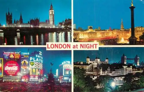 England London at night multi view