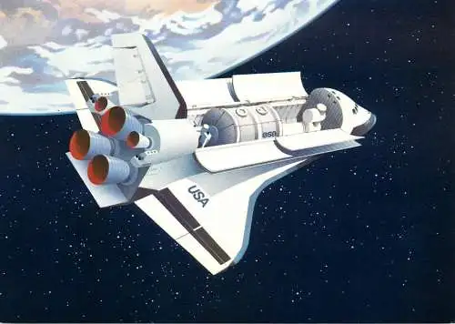 Space shuttle Spacelab Luraba 1981 Luzern Switzerland PPT postcard