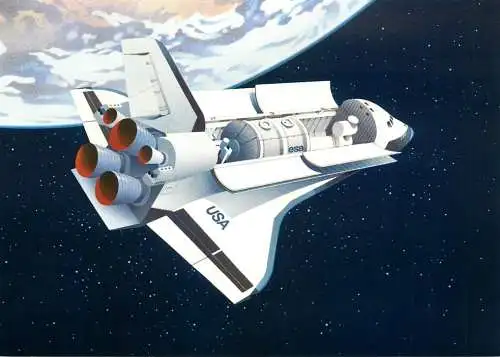 Space shuttle Spacelab Luraba 1981 Luzern Switzerland PPT postcard