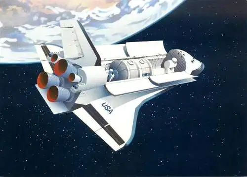 Space shuttle Spacelab Luraba 1981 Luzern Switzerland PPT postcard