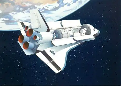 Space shuttle Spacelab Luraba 1981 Luzern Switzerland PPT postcard
