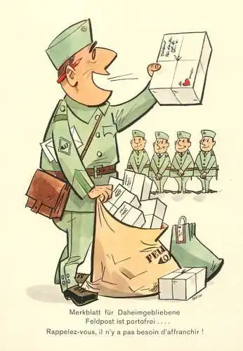 Feldpost comic postcard