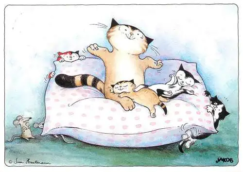 Comic cats caricature Jacob Hartmann 1983
