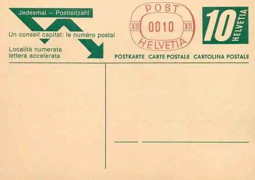 Switzerland Post Helvetia 10c