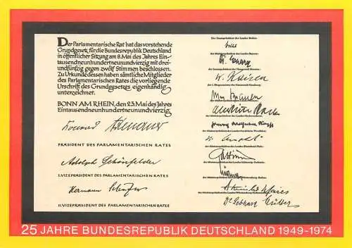 25 Jahre Bundesrepublik Deutschland 1949-1974