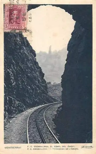 Railway Montserrat F. C. Cremallera el tunel del Angel
