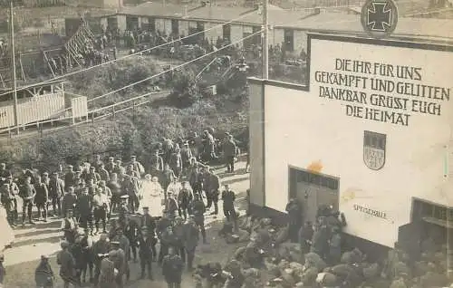 Allemagne Speisehalle Die ihr für uns Gekämpft und Gelitten Dankbar grüßt euch die Heimat German Barracks Foto-AK