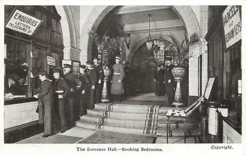 Marine booking bedrooms Union Jack club postcard
