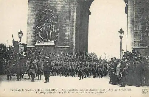 French marine fusiliers military parade 1919 Paris