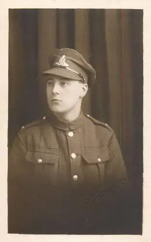 Military in uniform souvenir photo postcard 1919